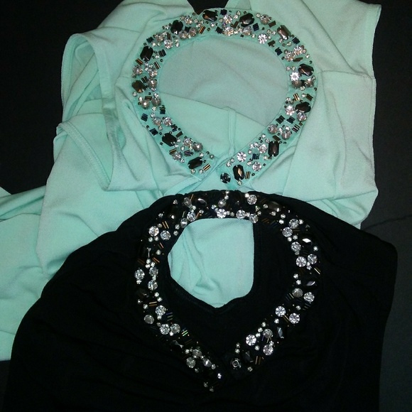 💥SOLD💥JLo 2 for $30 Jewel Encrusted Tops - Picture 2 of 7